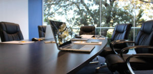 Conference Room at The Rawlings Group with notebook computer